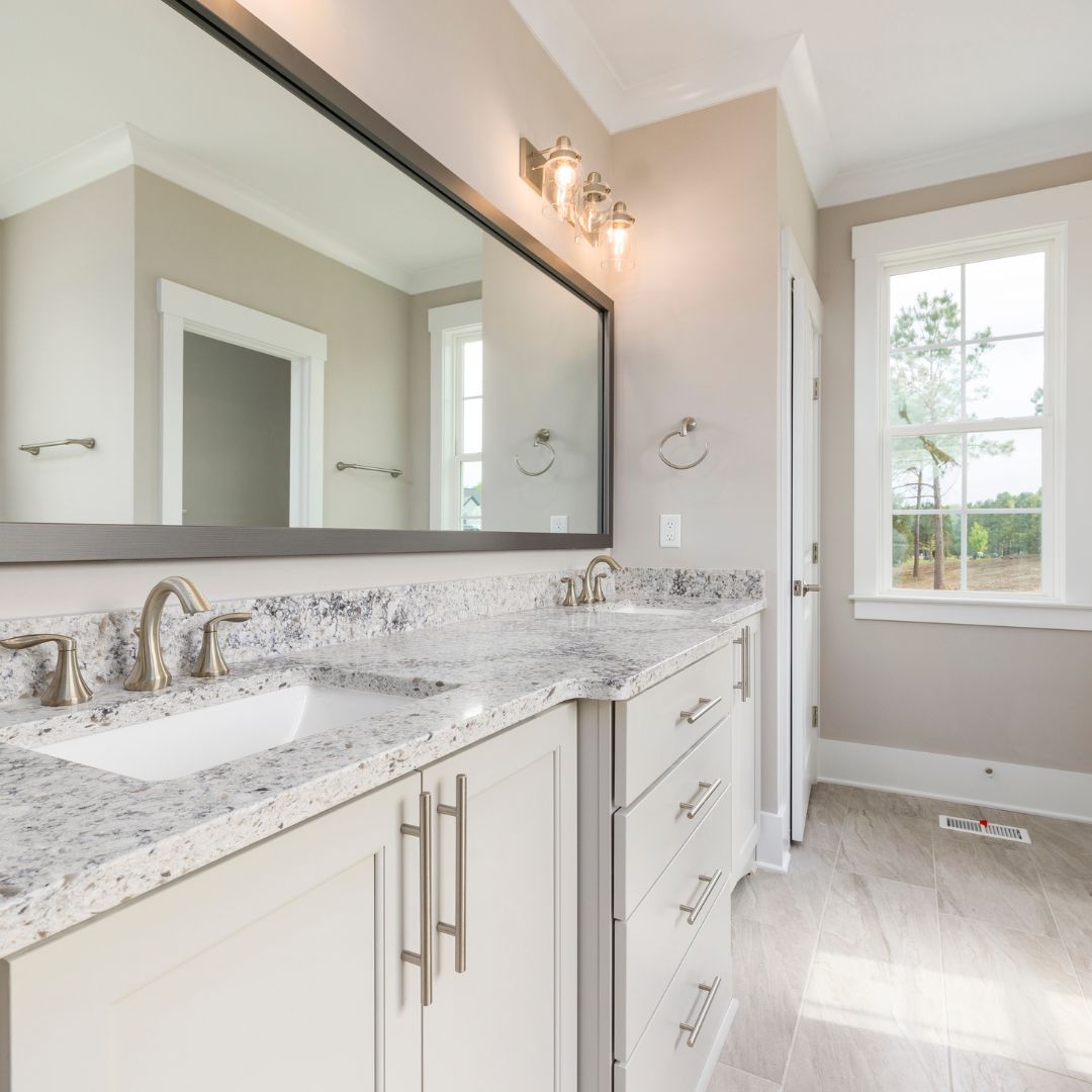 New countertops in bathroom